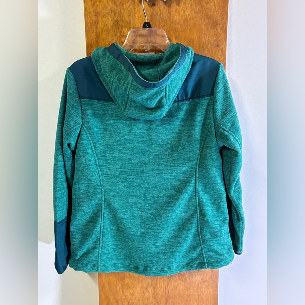 NWT Free Country Women’s Fleece Hoodie Jacket Green-Teal Size Medium - Picture 3 of 9